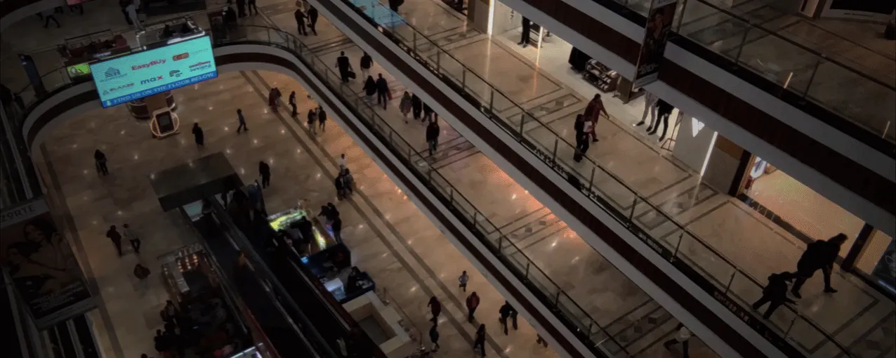 Centro comercial visto de cima